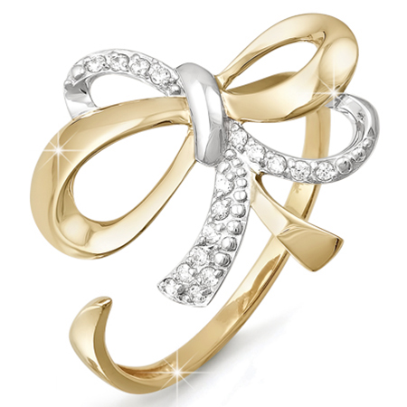 Кольцо, золото, фианит, 112558